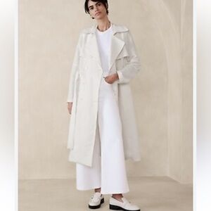Banana Republic Linen Cotton Blend Trench Coat